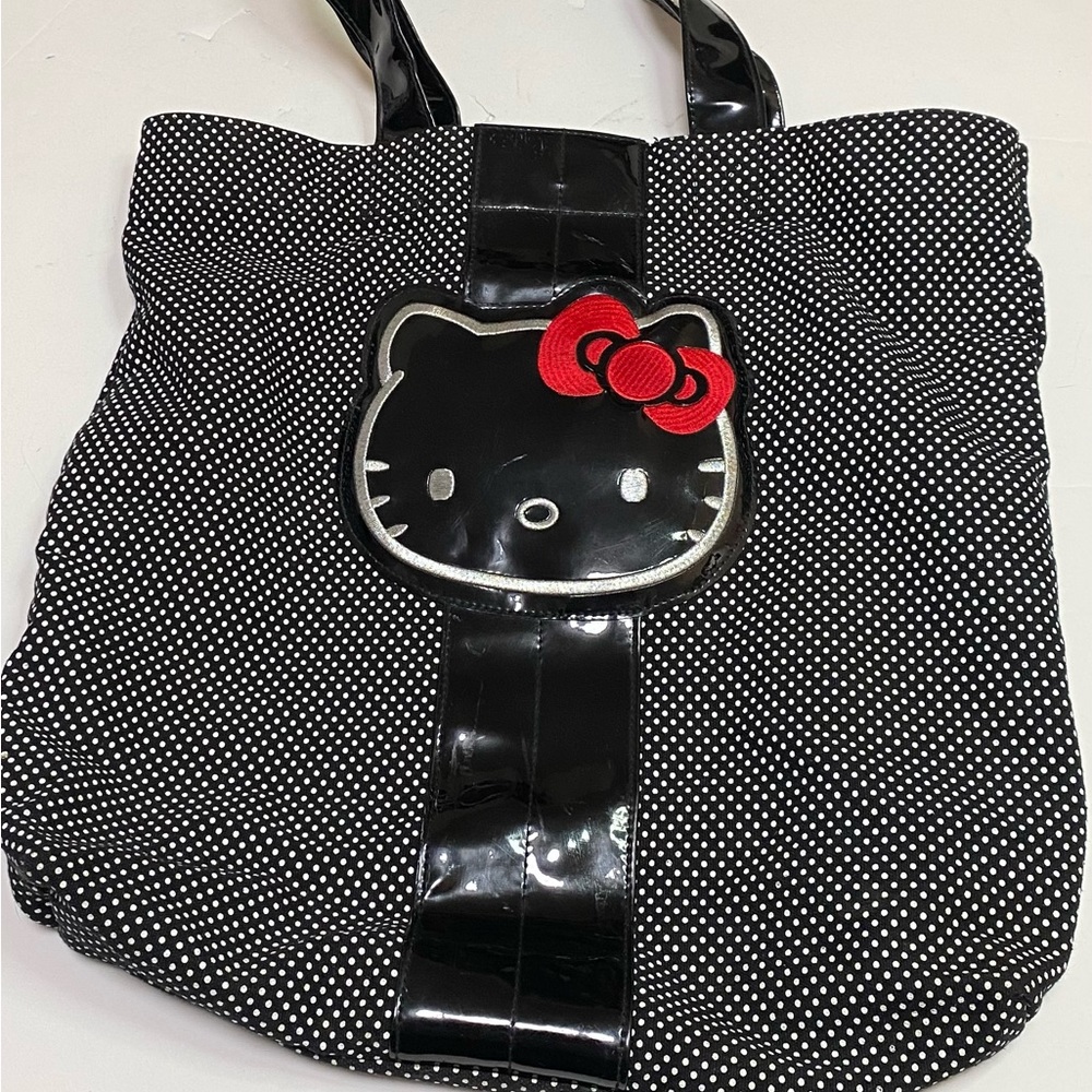 Sanrio Hello Kitty Black and White Tote polka dot y2k